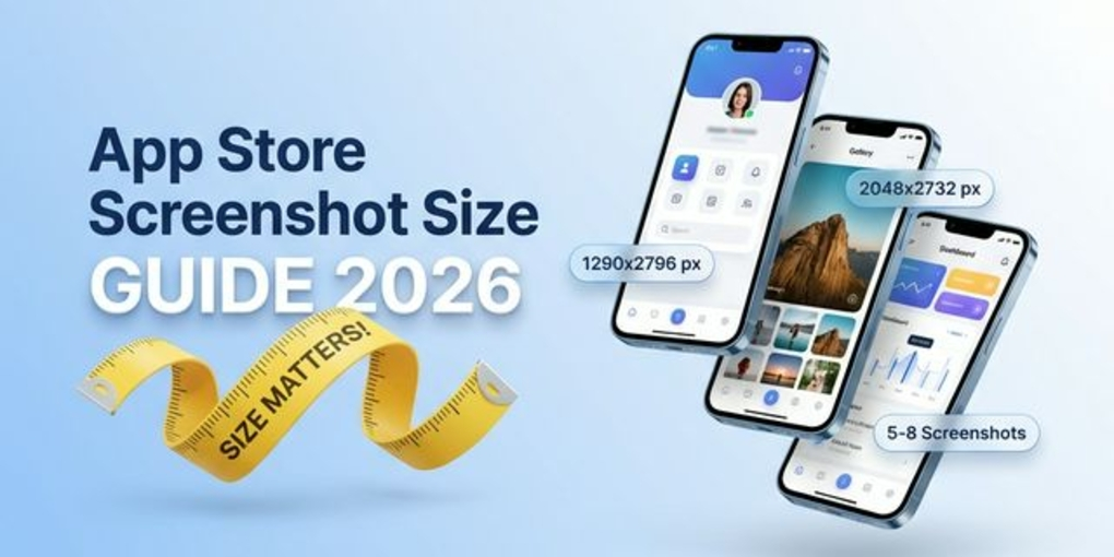 App Store screenshot size dimensions chart for 2026